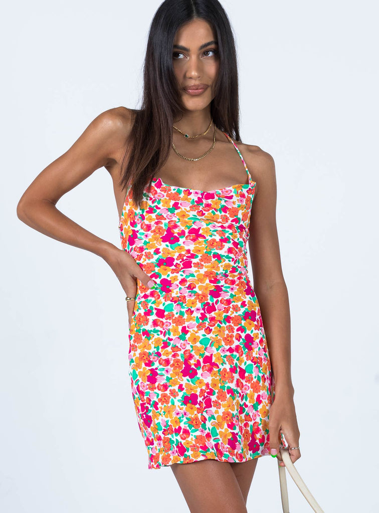 Celena Mini Dress Rainbow Floral